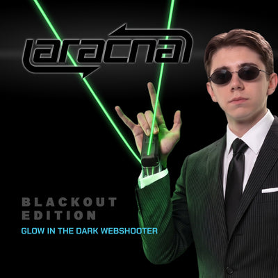 ZipString Aracna Blackout Edition in action - glow in the dark web shooter 