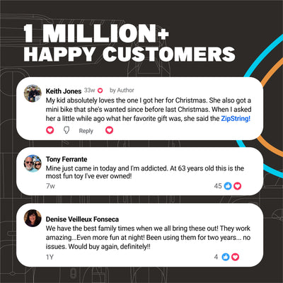 1 million+ happy customers - ZipString Aracna customer reviews