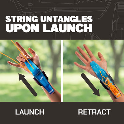 String untangles upon launch - launch and retract