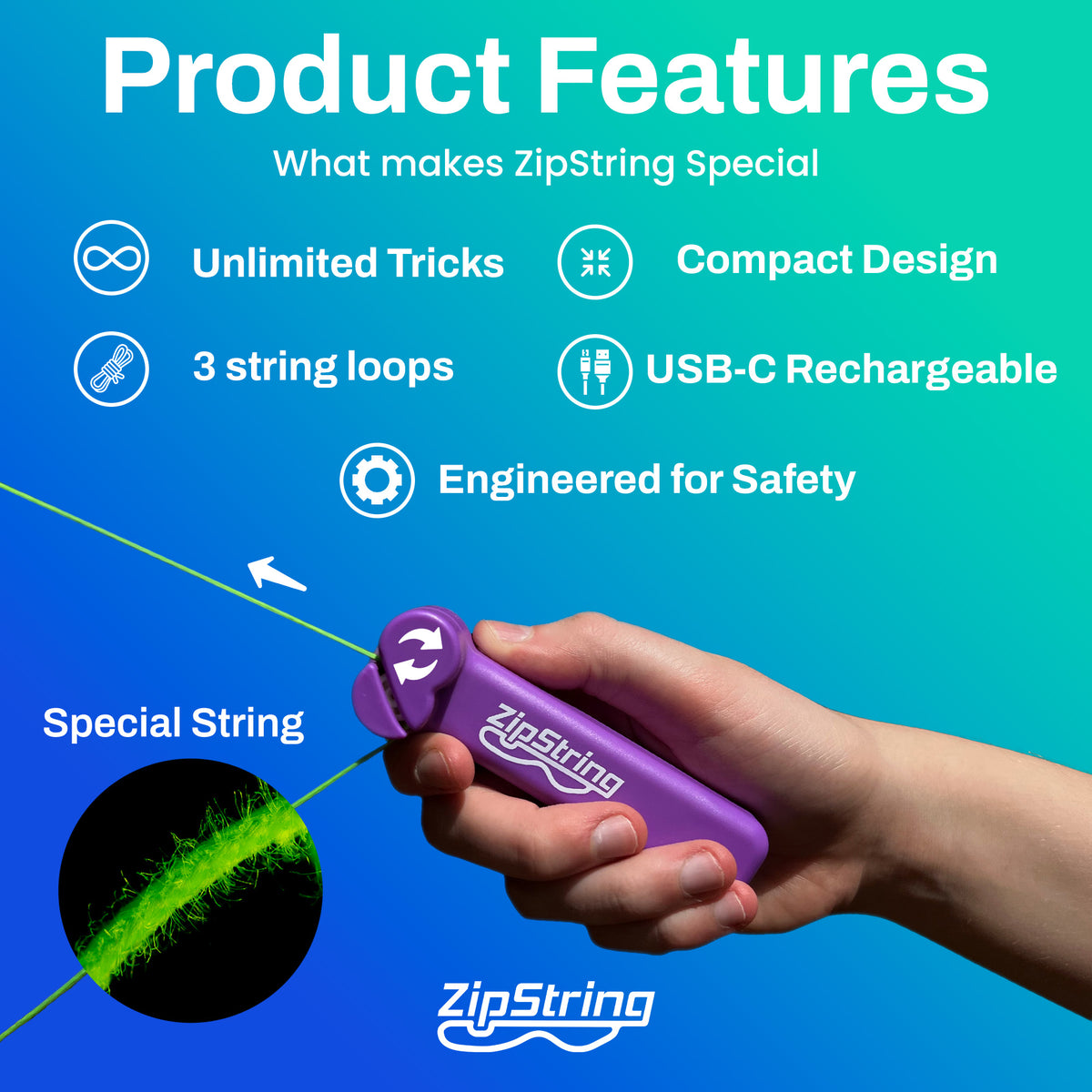 2 Pack Zip String ZipString® - The Original